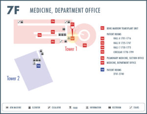 Medicine department office location map
