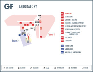 Laboratory office location map