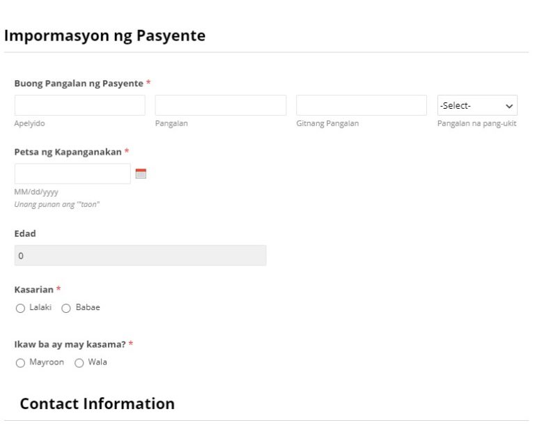 Filipino Online Screening Form